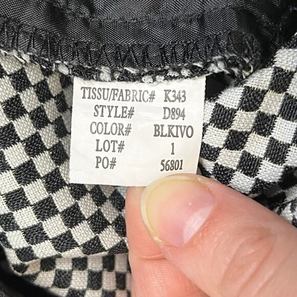 Dalia Collection Pants 6 Small Check Slim Leg Stretch Knit Low Rise Black White - Picture 9 of 16